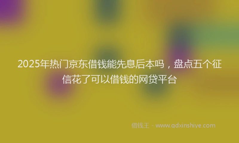 2025年热门京东借钱能先息后本吗，盘点五个征信花了可以借钱的网贷平台