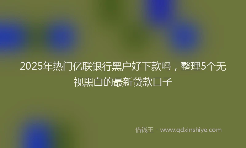2025年热门亿联银行黑户好下款吗，整理5个无视黑白的最新贷款口子