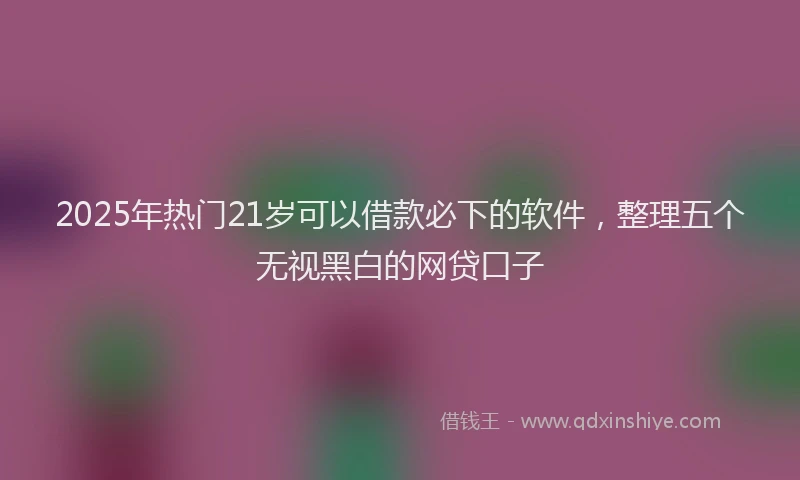 2025年热门21岁可以借款必下的软件，整理五个无视黑白的网贷口子