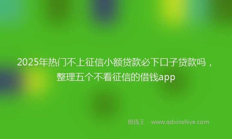 2025年热门不上征信小额贷款必下口子贷款吗，整理五个不看征信的借钱app
