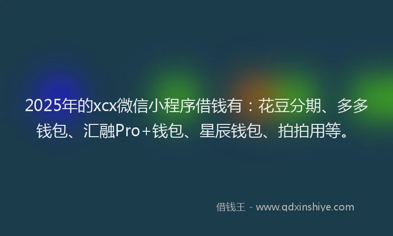 2025年的xcx微信小程序借钱有：花豆分期、多多钱包、汇融Pro+钱包、星辰钱包、拍拍用等。