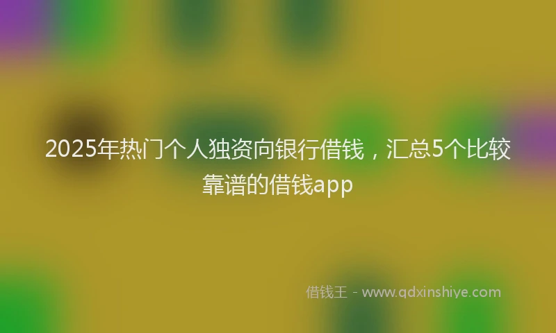 2025年热门个人独资向银行借钱，汇总5个比较靠谱的借钱app
