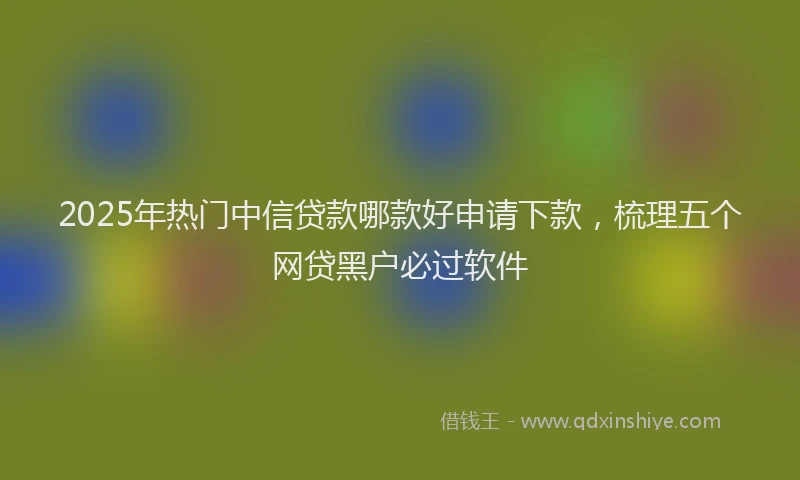 2025年热门中信贷款哪款好申请下款，梳理五个网贷黑户必过软件