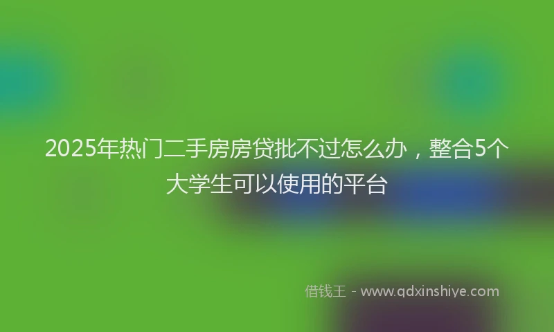 2025年热门二手房房贷批不过怎么办，整合5个大学生可以使用的平台