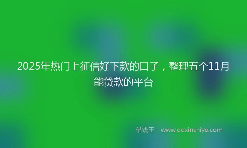 2025年热门上征信好下款的口子，整理五个11月能贷款的平台
