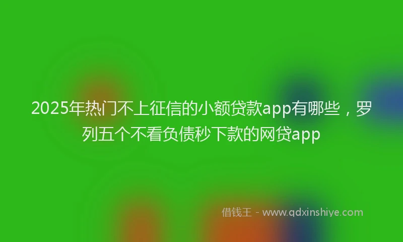 2025年热门不上征信的小额贷款app有哪些，罗列五个不看负债秒下款的网贷app