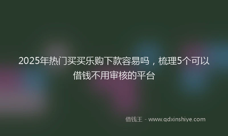 2025年热门买买乐购下款容易吗，梳理5个可以借钱不用审核的平台
