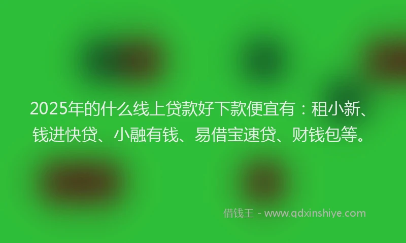 2025年的什么线上贷款好下款便宜有：租小新、钱进快贷、小融有钱、易借宝速贷、财钱包等。
