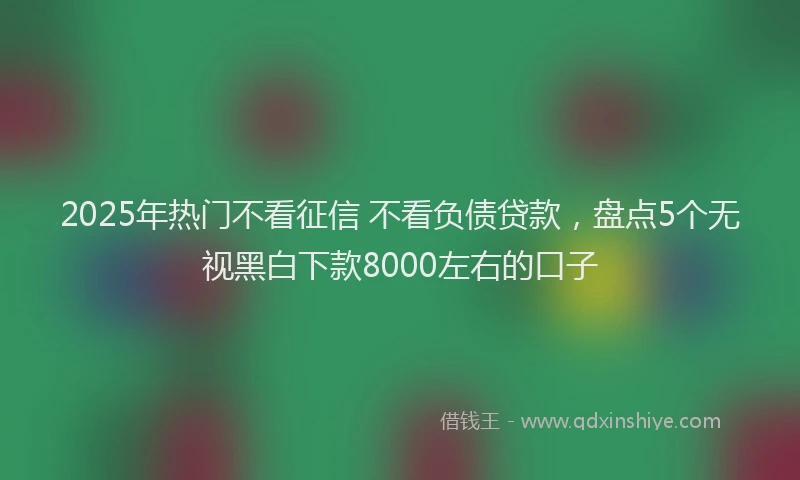 2025年热门不看征信 不看负债贷款，盘点5个无视黑白下款8000左右的口子
