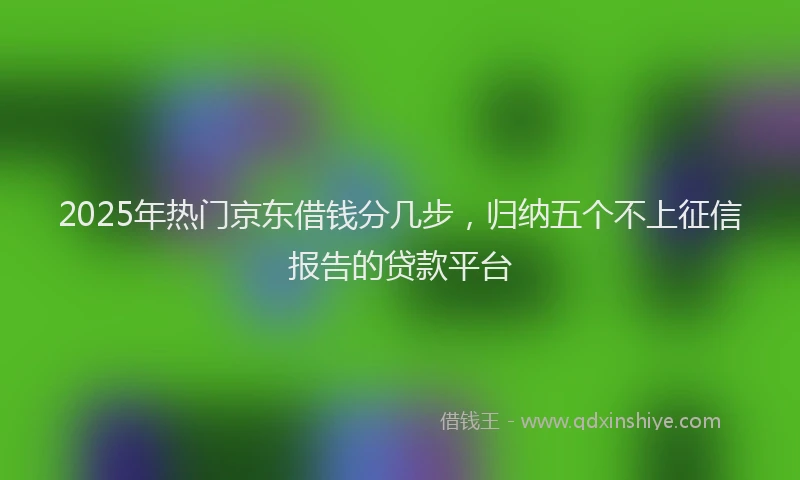2025年热门京东借钱分几步，归纳五个不上征信报告的贷款平台