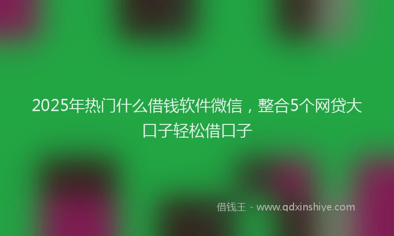 2025年热门什么借钱软件微信，整合5个网贷大口子轻松借口子