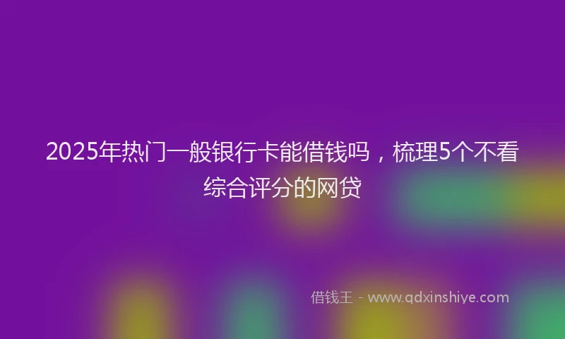 2025年热门一般银行卡能借钱吗，梳理5个不看综合评分的网贷