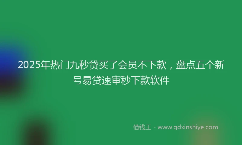 2025年热门九秒贷买了会员不下款，盘点五个新号易贷速审秒下款软件