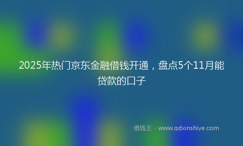 2025年热门京东金融借钱开通，盘点5个11月能贷款的口子