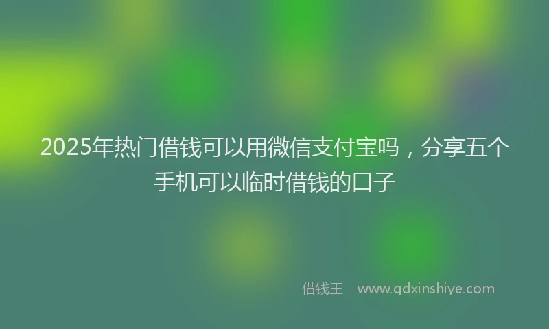 2025年热门借钱可以用微信支付宝吗，分享五个手机可以临时借钱的口子