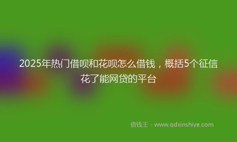 2025年热门借呗和花呗怎么借钱，概括5个征信花了能网贷的平台