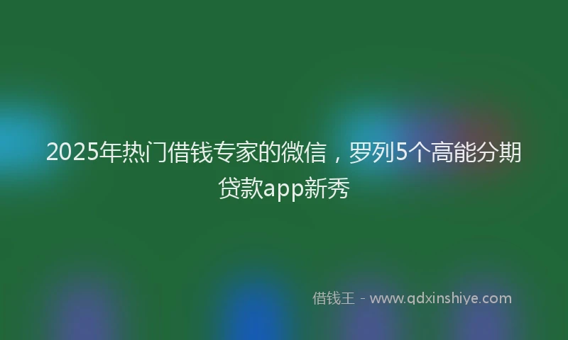 2025年热门借钱专家的微信，罗列5个高能分期贷款app新秀