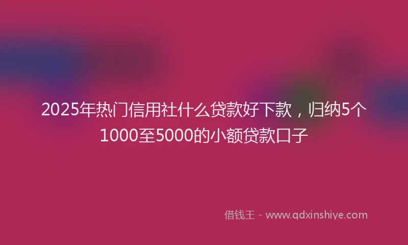 2025年热门信用社什么贷款好下款，归纳5个1000至5000的小额贷款口子