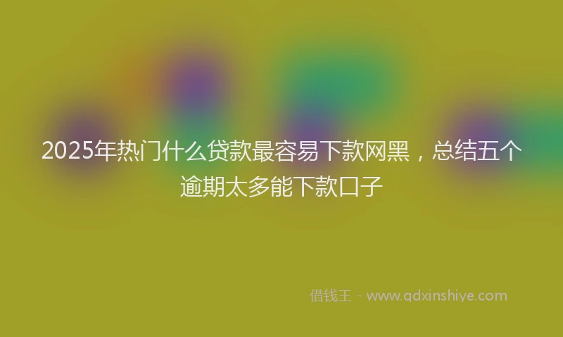 2025年热门什么贷款最容易下款网黑，总结五个逾期太多能下款口子