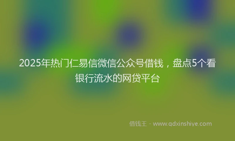 2025年热门仁易信微信公众号借钱，盘点5个看银行流水的网贷平台