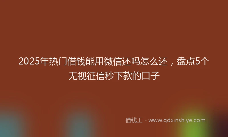 2025年热门借钱能用微信还吗怎么还，盘点5个无视征信秒下款的口子