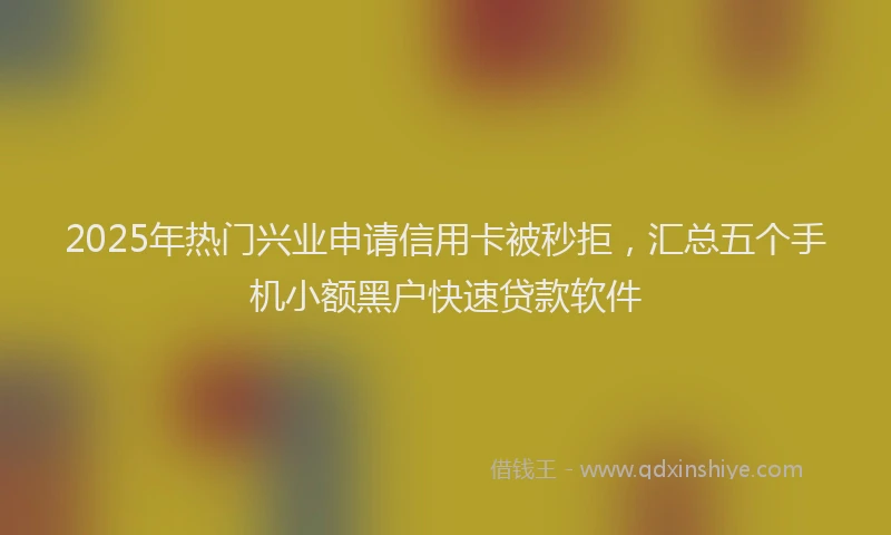 2025年热门兴业申请信用卡被秒拒，汇总五个手机小额黑户快速贷款软件