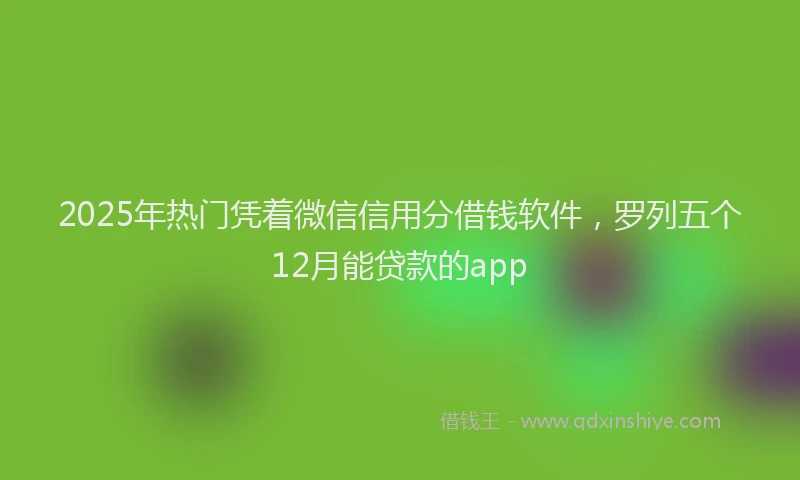 2025年热门凭着微信信用分借钱软件，罗列五个12月能贷款的app