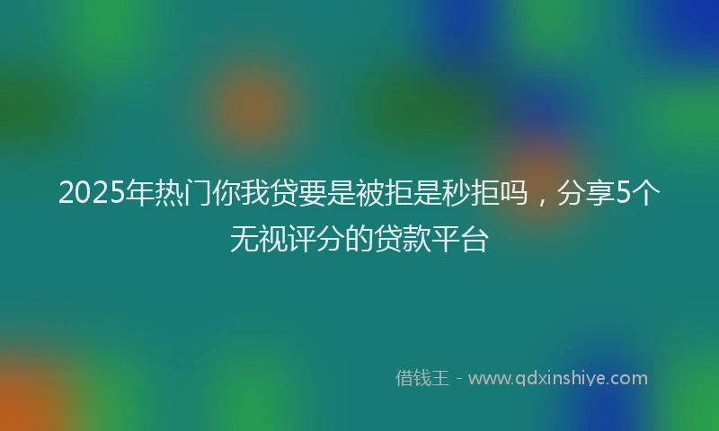 2025年热门你我贷要是被拒是秒拒吗，分享5个无视评分的贷款平台