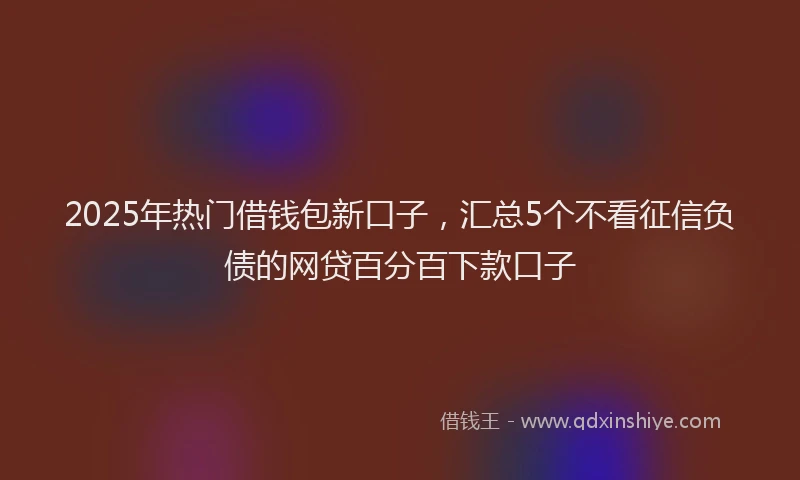 2025年热门借钱包新口子，汇总5个不看征信负债的网贷百分百下款口子