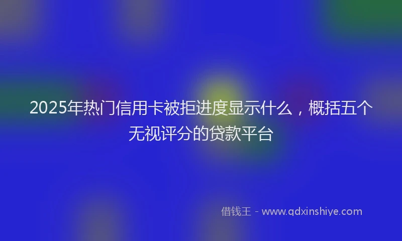 2025年热门信用卡被拒进度显示什么，概括五个无视评分的贷款平台