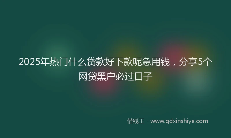 2025年热门什么贷款好下款呢急用钱，分享5个网贷黑户必过口子