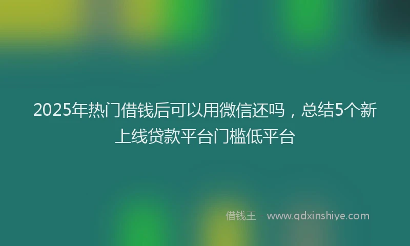 2025年热门借钱后可以用微信还吗，总结5个新上线贷款平台门槛低平台