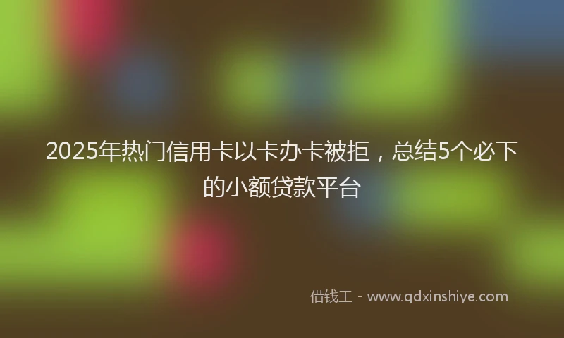 2025年热门信用卡以卡办卡被拒，总结5个必下的小额贷款平台