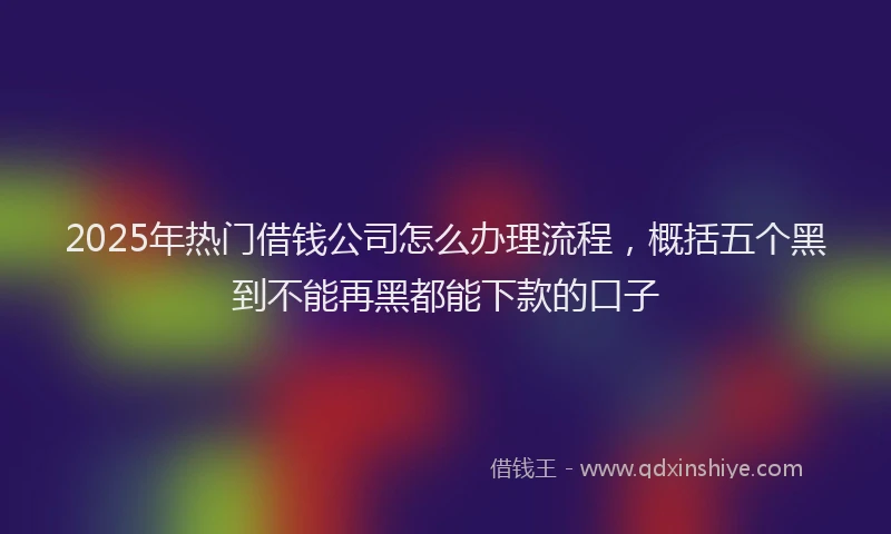 2025年热门借钱公司怎么办理流程，概括五个黑到不能再黑都能下款的口子