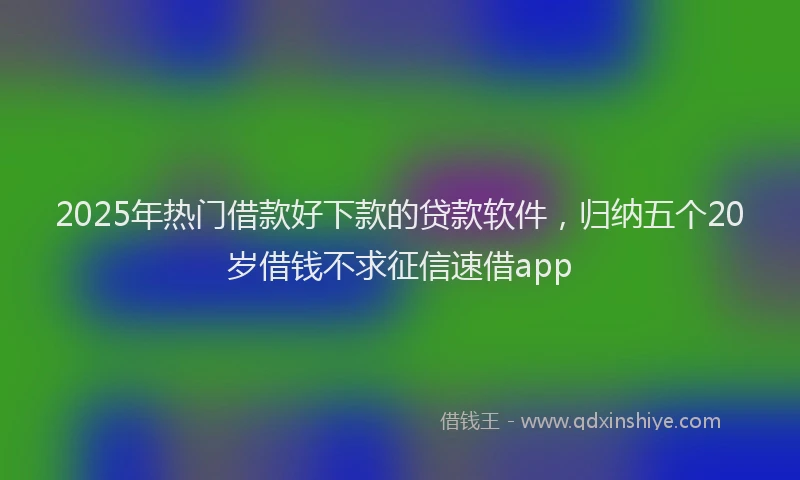 2025年热门借款好下款的贷款软件，归纳五个20岁借钱不求征信速借app