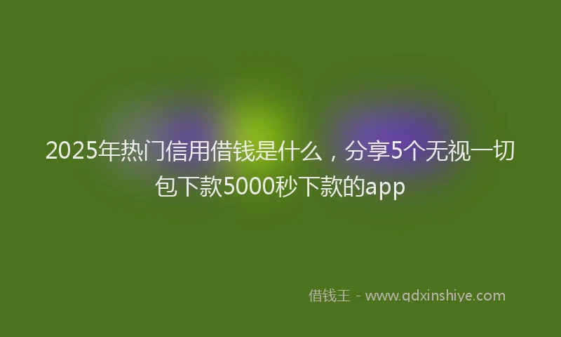 2025年热门信用借钱是什么，分享5个无视一切包下款5000秒下款的app