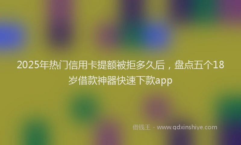 2025年热门信用卡提额被拒多久后，盘点五个18岁借款神器快速下款app