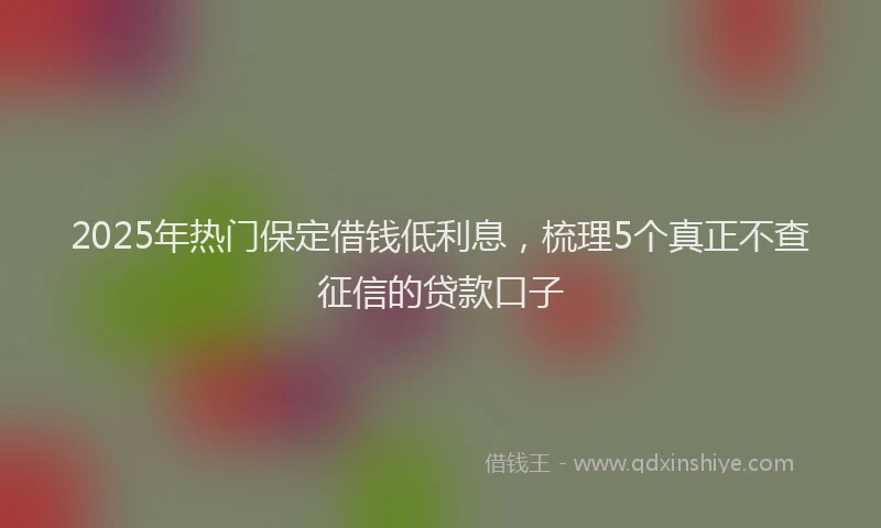2025年热门保定借钱低利息，梳理5个真正不查征信的贷款口子