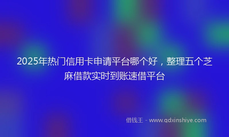 2025年热门信用卡申请平台哪个好，整理五个芝麻借款实时到账速借平台