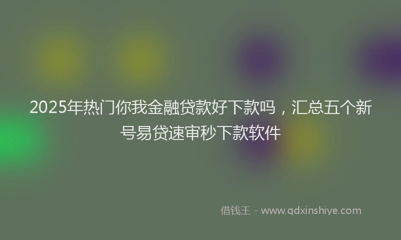 2025年热门你我金融贷款好下款吗，汇总五个新号易贷速审秒下款软件