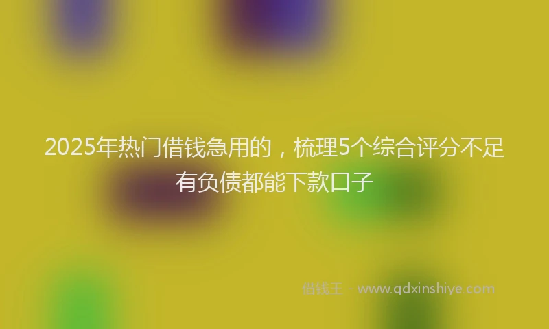 2025年热门借钱急用的，梳理5个综合评分不足有负债都能下款口子