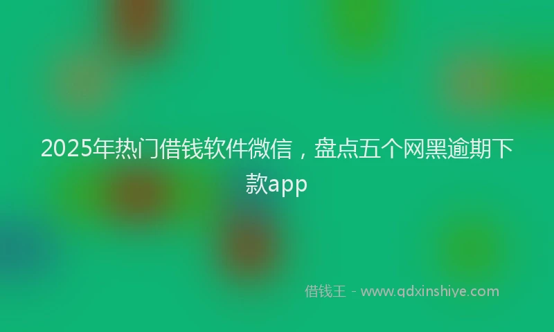 2025年热门借钱软件微信，盘点五个网黑逾期下款app