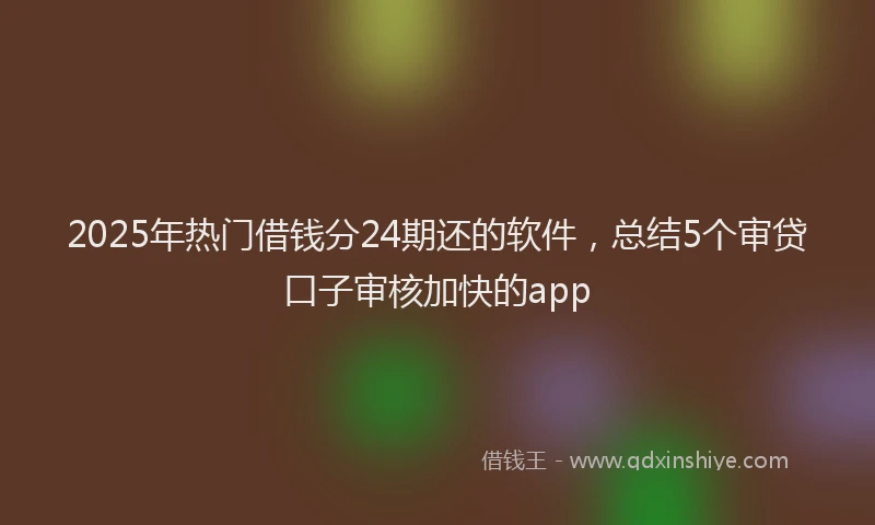 2025年热门借钱分24期还的软件，总结5个审贷口子审核加快的app