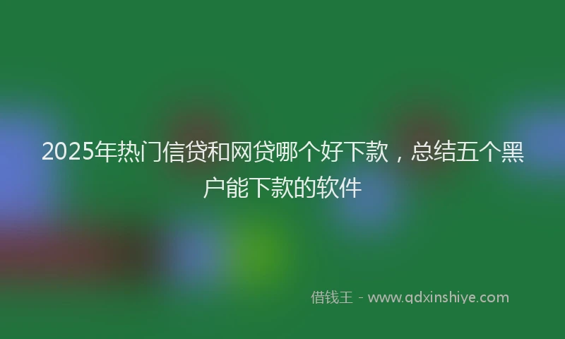 2025年热门信贷和网贷哪个好下款，总结五个黑户能下款的软件