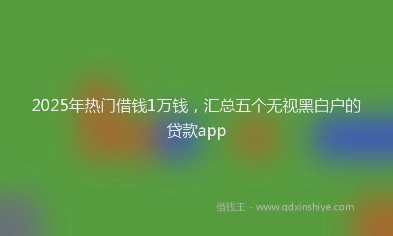2025年热门借钱1万钱，汇总五个无视黑白户的贷款app