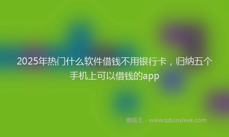 2025年热门什么软件借钱不用银行卡，归纳五个手机上可以借钱的app