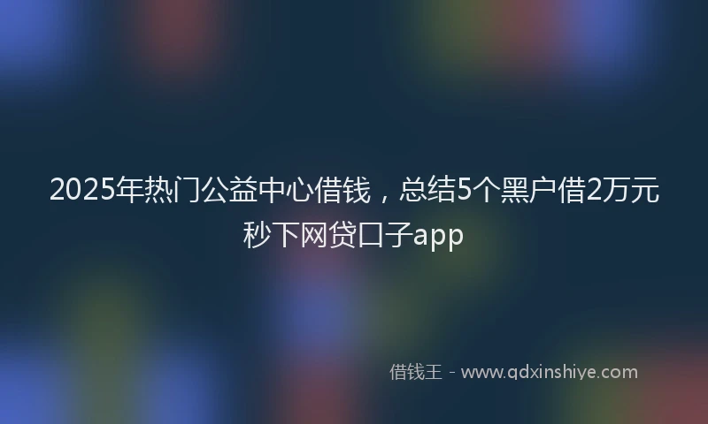 2025年热门公益中心借钱，总结5个黑户借2万元秒下网贷口子app