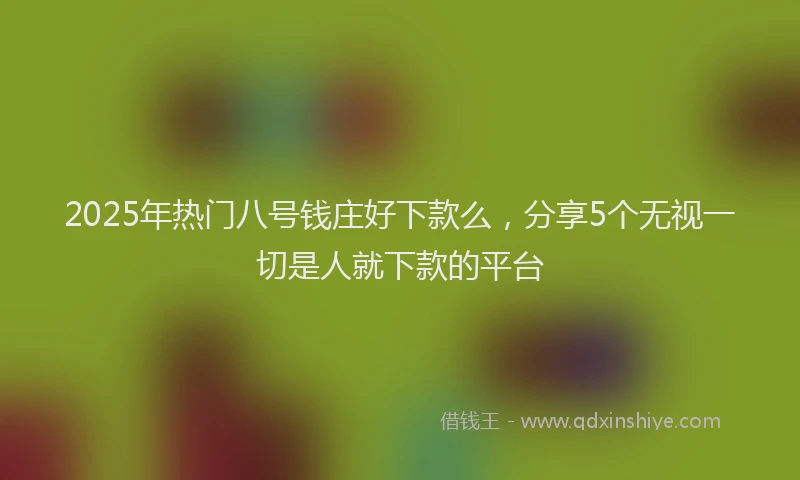 2025年热门八号钱庄好下款么，分享5个无视一切是人就下款的平台