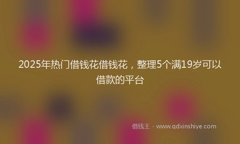 2025年热门借钱花借钱花，整理5个满19岁可以借款的平台
