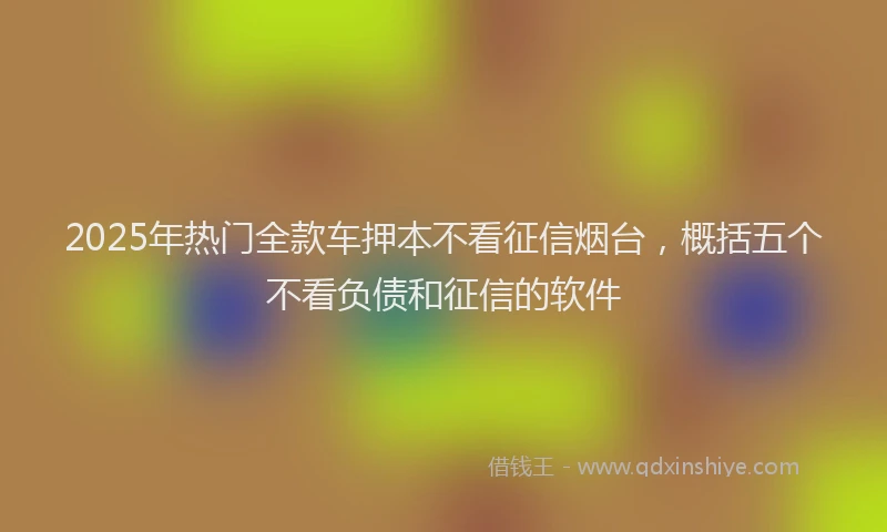 2025年热门全款车押本不看征信烟台，概括五个不看负债和征信的软件